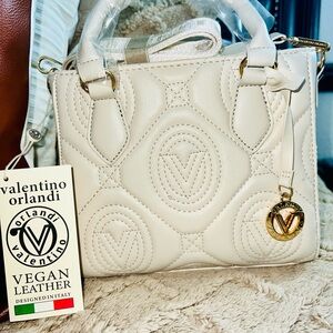 NWTs: Authentic Valentino Orlandi Ivory Mini Bag/Purse with Gold Details 🤍
